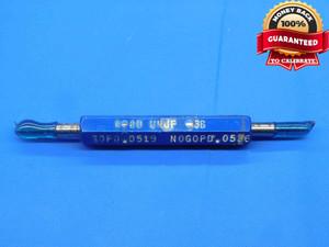 0 80 UNJF 3B THREAD PLUG GAGE #0 .060 .0600 GO NO GO P.D.'S = .0519 & .0536 - DW28242AZ4
