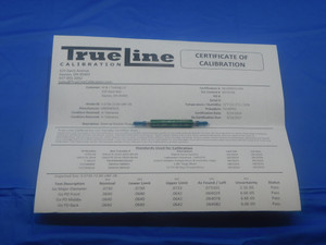 CERTIFIED 1 72 UNF 2B THREAD PLUG GAGE #1 .073 GO NO GO P.D.'S = .0640 & .0665 - DW28336TLC