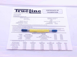 CERTIFIED M6 X 1 6g SET THREAD PLUG GAGE 6 1.0 GO NO GO P.D.'S = 5.324 & 5.212 - DW28340TLC