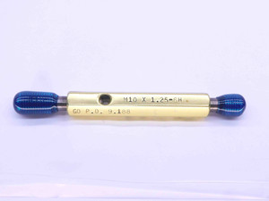 M10 X 1.25 6H METRIC THREAD PLUG GAGE 10 GO NO GO P.D.'S = 9.188 & 9.348 CHECK - DW28421LVR M10 X 1.25 6H METRIC THREAD PLUG GAGE 10 GO NO GO P.D.'S = 9.188 & 9.348 CHECK - DW28421LVR