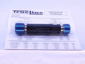 CERTIFIED 1 3/16 12 UN 2B THREAD PLUG GAGE 1.1875 GO NO GO PDS= 1.1334 & 1.1409 - DW28462TLC CERTIFIED 1 3/16 12 UN 2B THREAD PLUG GAGE 1.1875 GO NO GO PDS= 1.1334 & 1.1409 - DW28462TLC