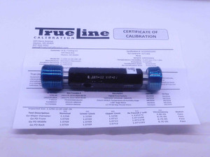 CERTIFIED 1 1/8 12 UNF 2B THREAD PLUG GAGE 1.125 GO NO GO PDS= 1.0709 & 1.0787 - DW28486TLC