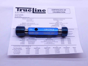 CERTIFIED 1 1/8 12 UNF 2B THREAD PLUG GAGE 1.125 GO NO GO PDS= 1.0709 & 1.0787 - DW28486TLC