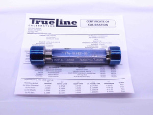 CERTIFIED 1 3/8 18 UNEF 3B THREAD PLUG GAGE 1.375 GO NO GO PDS= 1.3389 & 1.3436 - DW28488TLC