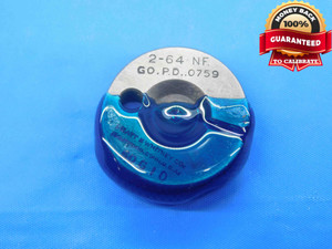 2 64 NF THREAD RING GAGE #2 .086 .0860 GO ONLY P.D. = .0759 UNF 3A INSPECTION - DW28678OB4