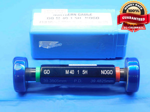 M40 X 1 5H METRIC THREAD PLUG GAGE 40 1.0 GO NO GO P.D.'S = 39.3505 & 39.4825 - DW28703BC4 M40 X 1 5H METRIC THREAD PLUG GAGE 40 1.0 GO NO GO P.D.'S = 39.3505 & 39.4825 - DW28703BC4