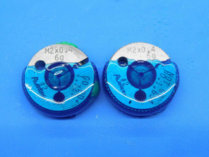 CERTIFIED M2 X .4 6g THREAD RING GAGES 2 0.4 GO NO GO P.D.'S = 1.721 & 1.654 - DW28853TLC
