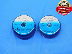 1/4 20 UNC 2A SOLID THREAD RING GAGES .25 .250 GO NO GO P.D.'S = .2164 & .2127 - DW28920BC4 1/4 20 UNC 2A SOLID THREAD RING GAGES .25 .250 GO NO GO P.D.'S = .2164 & .2127 - DW28920BC4