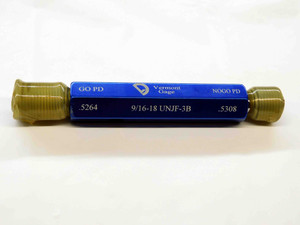 NEW 9/16 18 UNJF 3B VERMONT THREAD PLUG GAGE .5625 GO NO GO PD'S = .5264 & .5308 - JC4346VTG