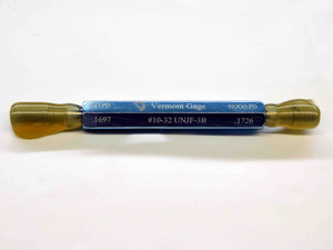 NEW 10 32 UNJF 3B VERMONT THREAD PLUG GAGE #10 .190 GO NO GO PDS= .1697 & .1726 - JC4359VTG
