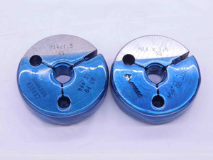 M14 X 1.5 6g METRIC THREAD RING GAGES 14 GO NO GO P.D.'S = 12.994 & 12.854 CHECK - BL0728CC