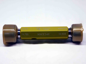 NEW M36 X 2 6H VERMONT THREAD PLUG GAGE 36 2.0 GO NO GO P.D.'S = 34.701 & 34.925 - DW29276VTG