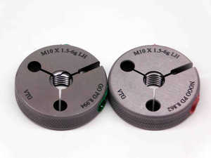 NEW M10 X 1.5 6g LEFT HAND VERMONT THREAD RING GAGES 10 GO NO GO = 8.994 & 8.862 - MS7050VTG