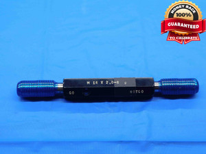 M14 X 2 6g METRIC SET THREAD PLUG GAGE 14 2.0 GO NO GO P.D.'S = 12.663 & 12.503 - DW29390LVR M14 X 2 6g METRIC SET THREAD PLUG GAGE 14 2.0 GO NO GO P.D.'S = 12.663 & 12.503 - DW29390LVR