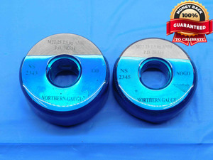 M22.25 X 2.5 6g SOLID THREAD RING GAGES 22.25 GO NO GO P.D.'S = 20.584 & 20.414 - DW29405BC4
