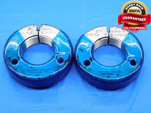 2" 10 NS 3 THREAD RING GAGES 2.0 2.00 2.000 GO NO GO P.D.'S = 1.9350 & 1.9266 - DW29419BD4
