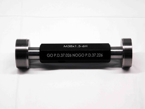 NEW M38 X 1.5 6H METRIC THREAD PLUG GAGE 38 GO NO GO P.D.'S = 37.026 & 37.226 mm - MS7096MJ