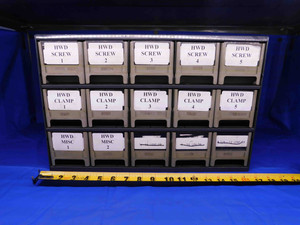 17" X 11" X 11" 15 DRAWER TOOL STORAGE CABINET 9 1/2" X 3" X 3" DRAWERS