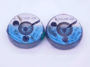 8 36 UNF 2A THREAD RING GAGES #8 .164 .1640 GO NO GO P.D.'S = .1452 & .1424 - BL0901BU