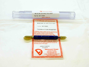 NEW 4 40 UNC 2B VERMONT THREAD PLUG GAGE #4 .112 GO NO GO P.D.'S = .0958 & .0991 - DW30276VTG