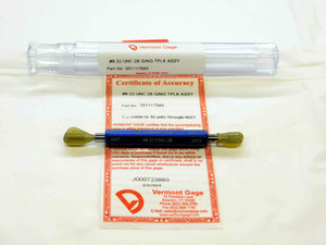 NEW 8 32 UNC 2B VERMONT THREAD PLUG GAGE #8 .164 GO NO GO P.D.'S = .1437 & .1475 - DW30279VTG