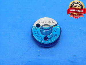 4 40 UNC 3A MODIFIED MINOR THREAD RING GAGE #4 .112 .1120 GO ONLY P.D. = .0958 - DW30387LVR
