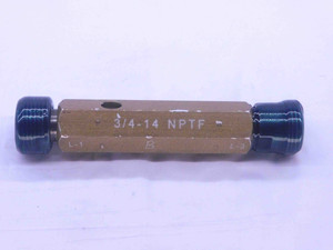 3/4 14 NPTF L1 & L3 PIPE THREAD PLUG GAGE .75 .750 .7500 N.P.T.F. DRYSEAL TAPER - DW30415LVR