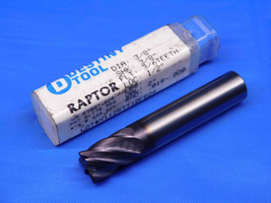 NEW DESTINY TOOL 3/8 O.D. 1/2 LOC ALTiN CARBIDE END MILL 6 FL R62408RC .375 - BR6504BC4
