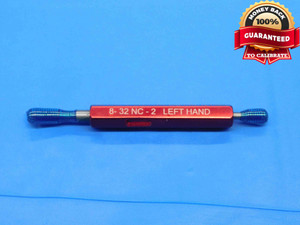 8 32 NC 2 LEFT HAND THREAD PLUG GAGE #8 .164 GO NO GO P.D.'S = .1437 & .1464 - DW30481LVR