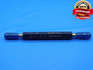 9/32 20 NS 4 SET THREAD PLUG GAGE .2812 GO NO GO P.D.'S = .24905 & .24775 CHECK - DW30559BK4