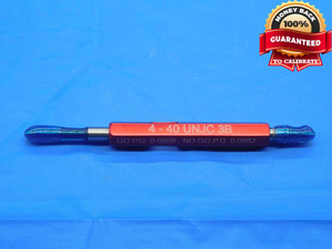 4 40 UNJC 3B THREAD PLUG GAGE #4 .112 .1120 GO NO GO P.D.'S = .0958 & .0982 - DW30717JSER
