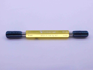 M10 X 1.25 6g VERMONT SET THREAD PLUG GAGE 10 GO NO GO P.D.'S = 9.160 & 9.042 - DW30762BN4