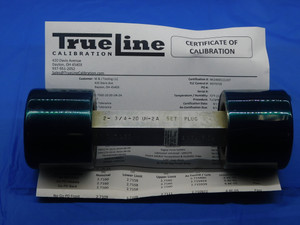 CERTIFIED 2 3/4 20 UN 2A VERMONT SET THREAD PLUG GAGE 2.75 GO NO GO = 2.7160 2.7109 - DW30826TLC CERTIFIED 2 3/4 20 UN 2A VERMONT SET THREAD PLUG GAGE 2.75 GO NO GO = 2.7160 2.7109 - DW30826TLC