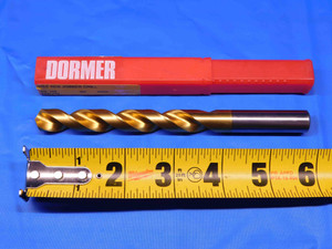 DORMER 1/2 O.D. TiN HSS JOBBER TWIST DRILL BIT A5101/2 3.9764 LOC 5.944 OAL .5 - BR6833AX4