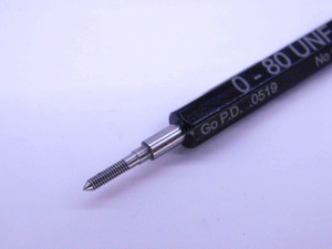 NEW 0 80 UNF 2B THREAD PLUG GAGE #0 .060 .0600 GO NO GO P.D.'S = .0519 & .0542 - DW30998MSAF