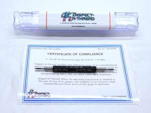 NEW 0 80 UNF 2B THREAD PLUG GAGE #0 .060 .0600 GO NO GO P.D.'S = .0519 & .0542 - DW30998MSAF