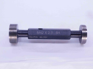 NEW M42 X 2 6H METRIC THREAD PLUG GAGE 42 2.0 GO NO GO P.D.'S = 40.701 & 40.925 - DW31290MSAF NEW M42 X 2 6H METRIC THREAD PLUG GAGE 42 2.0 GO NO GO P.D.'S = 40.701 & 40.925 - DW31290MSAF