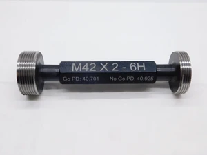 NEW M42 X 2 6H METRIC THREAD PLUG GAGE 42 2.0 GO NO GO P.D.'S = 40.701 & 40.925 - DW31290MSAF