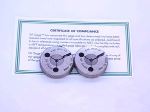 NEW 5 40 UNJC 3A THREAD RING GAGES #5 .125 .1250 GO NO GO P.D.'S = .1088 & .1069 - DW31355GFG