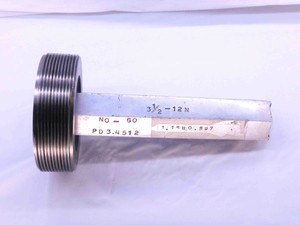 3 1/2 12 N 3 THREAD PLUG GAGE 3.5 3.50 3.500 NO GO ONLY P.D. = 3.4512 UN-3 CHECK - DW31377LVR