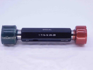 1 7/16 16 UN 2B SPECIAL THREAD PLUG GAGE 1.4375 GO NO GO PD'S = 1.4000 & 1.4037 - DW31469BY4