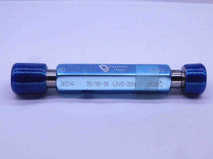 15/16 18 UNS 3B VERMONT THREAD PLUG GAGE .9375 GO NO GO P.D.'S = .9014 & .9060 - DW31481BY4