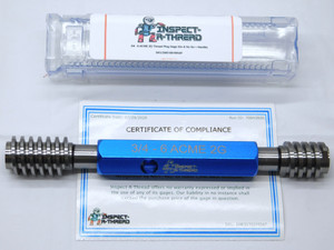 NEW 3/4 6 ACME 2G THREAD PLUG GAGE .75 .750 GO NO GO P.D.'S = .6667 & .6841 - DW31501MSAF