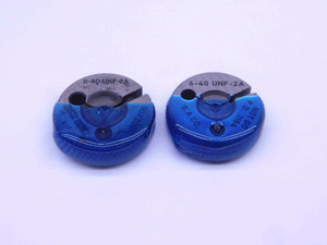 CERTIFIED 6 40 UNF 2A THREAD RING GAGES #6 .138 GO NO GO P.D.'S = .1210 & .1184 - DW31531TLC