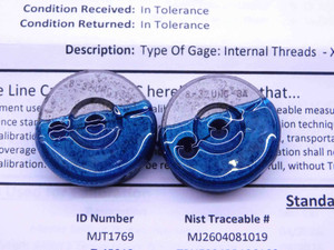 CERTIFIED 8 32 UNC 3A THREAD RING GAGES #8 .164 GO NO GO P.D.'S = .1437 & .1415 - DW31537TLC
