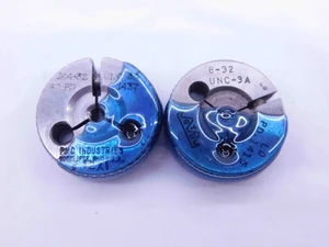 CERTIFIED 8 32 UNC 3A THREAD RING GAGES #8 .164 GO NO GO P.D.'S = .1437 & .1415 - DW31537TLC