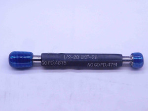 1/2 20 UNF 2B LEFT HAND THREAD PLUG GAGE .5 GO NO GO P.D.'S = .4675 & .4731 L.H. - DW31650BZ4 1/2 20 UNF 2B LEFT HAND THREAD PLUG GAGE .5 GO NO GO P.D.'S = .4675 & .4731 L.H. - DW31650BZ4