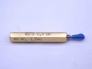 M2 X .4 6H METRIC THREAD PLUG GAGE 2 0.4 NO GO ONLY P.D. = 1.830 INSPECTION - DW31662BZ4 M2 X .4 6H METRIC THREAD PLUG GAGE 2 0.4 NO GO ONLY P.D. = 1.830 INSPECTION - DW31662BZ4