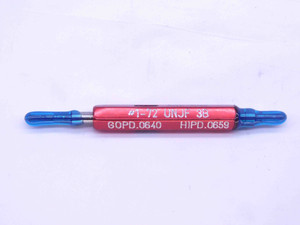 1 72 UNJF 3B THREAD PLUG GAGE #1 .073 .0730 GO NO GO P.D.'S = .0640 & .0659 - DW31733OB4