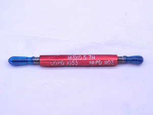 M3 X .5 7H METRIC THREAD PLUG GAGE 3 0.5 GO NO GO P.D.'S = 2.675 & 2.800 - DW31730OB4